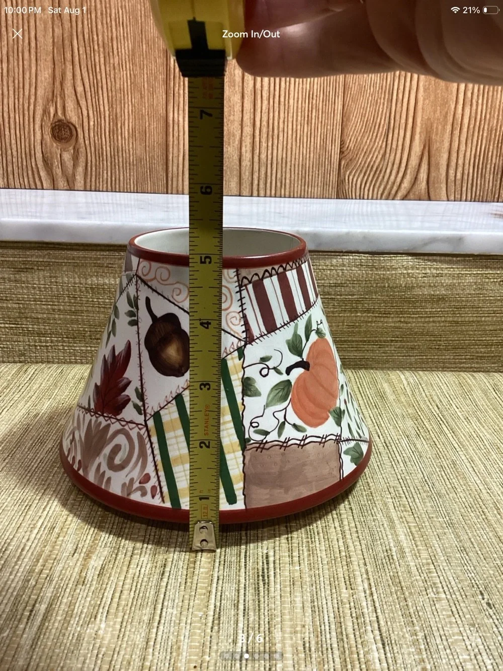 Yankee Candle Decorative Patchwork Ceramic Lamp Shade - Pumpkin Motif